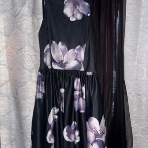 Fancyinn Black and Purple Floral Wedding Dress